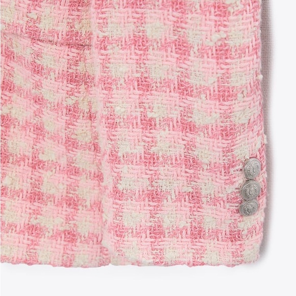 ZARA DOUBLE BREASTED TEXTURED WEAVE BLAZER - Picture 6 of 12